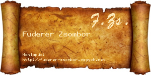 Fuderer Zsombor névjegykártya